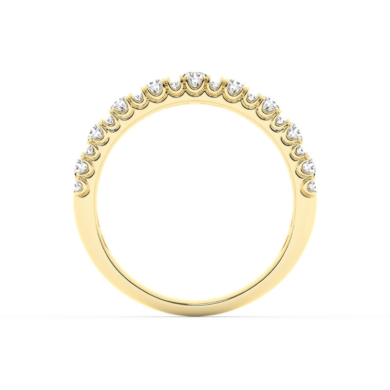 Round Lab Grown Diamond 1 2/5ctw. Vertical Multi Row Wedding Ring in 14k Yellow Gold image number null